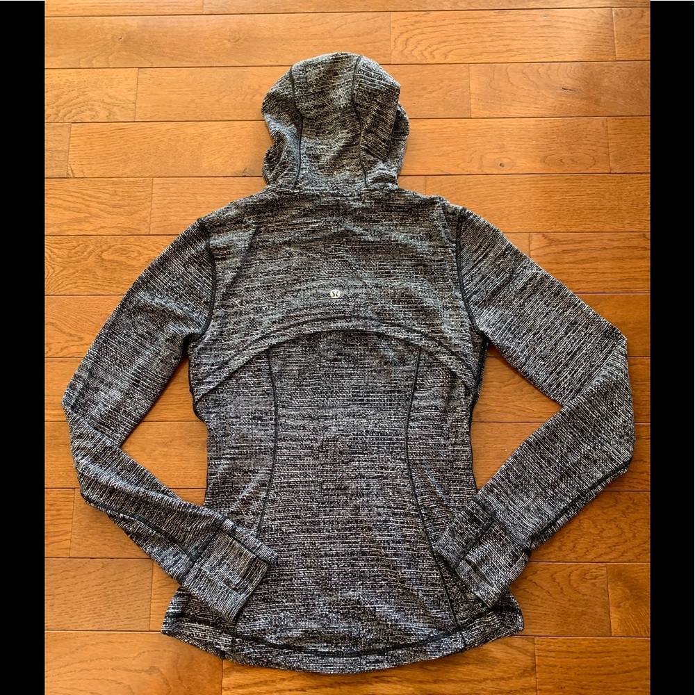 LULULEMON HOODED DEFINE JACKET-TWILLINES WH/BLACK - Picture 2 of 14